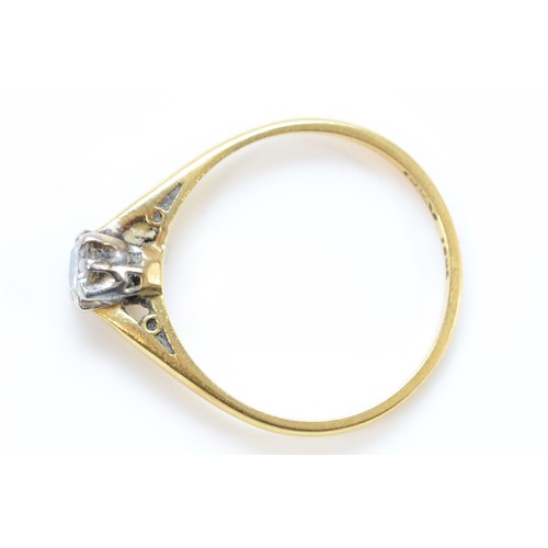 1338 - An 18ct gold and brilliant cut diamond single stone ring, approximately 0.20cts, colour H/I, VS1, N,... 