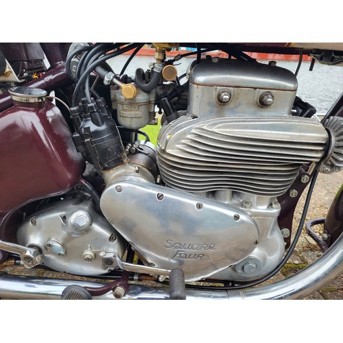 493 - 1957 Ariel Square Four, 1000cc. Registration Number 637XVL, Frame Number GM1087, Engine Number TM119... 