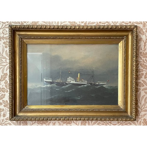 167 - Pier head artist, SS Boutry, oil on board, signed W? 28 x 39cm.
Launched on 16 April 1919 by Irvine’... 