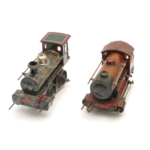 1 - Railway 0 gauge; comprising three tinplate Bong clockwork locomotives.
