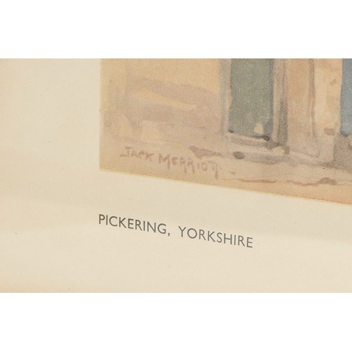 34 - Two framed railway carriage prints, one depicting Boston, Lincolnshire and taken from a watercolour ... 