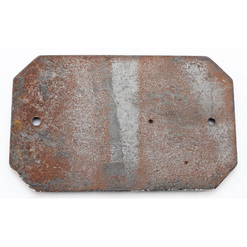 42 - A rectangular cast-iron wagon plate, 'owners Shell-Mex and B.P. Ltd, London, WC2 no. 5729'.