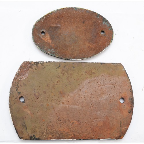 44 - Two cast-iron wagon plates, 'Builders Powell Duffryn Eng. Co. Ltd, Cambrian Works, Cardiff' and 'Cra... 