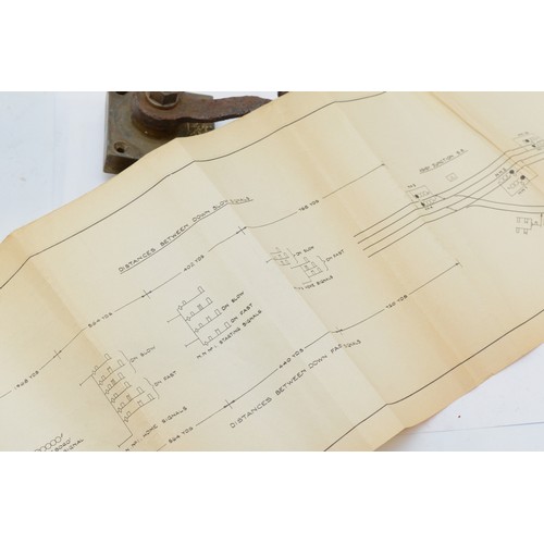 57 - An original 1950s rolled diagram for the introduction of colour light signalling on the West Coast m... 