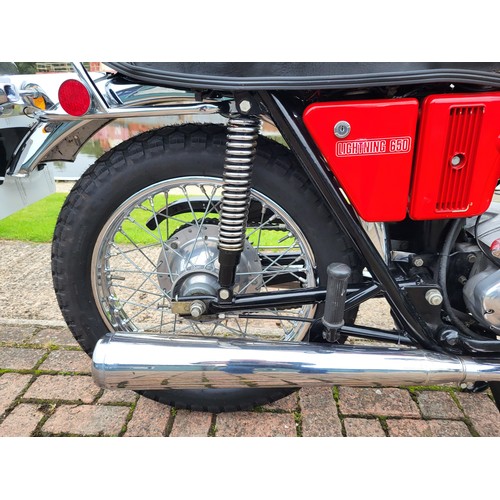 495 - 1973 BSA A65L Lightning. 654cc. Registration Number WWT506J. Frame Number HE12729. Engine Number HE1... 