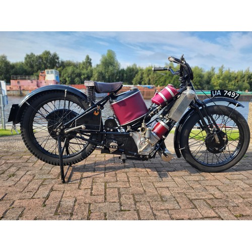 497 - 1929 Scott Sport Squirrel, 596cc. Registration Number UA 7497. Frame Number 2738. Engine Number Y342... 