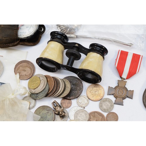 1 - A quantity of costume jewellery, a pair of brass scales and a tortoiseshell snuff box