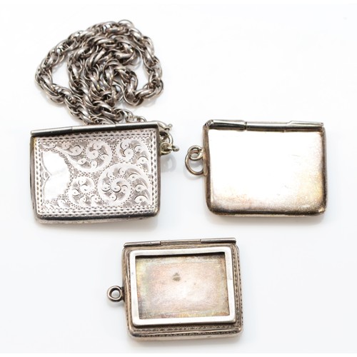 48 - An Edwardian silver stamp envelope, Chester 1903, a Sterling Silver example and a 925 silver embosse... 