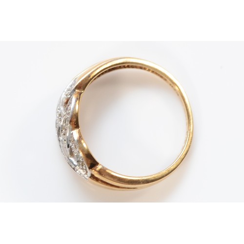 299 - A 9ct gold diamond plait ring, L, 2.7g