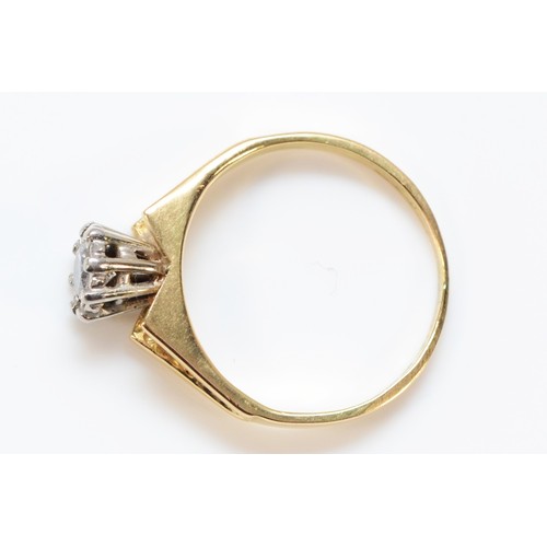 622 - An 18ct gold brilliant cut diamond solitaire ring, London 1977, J 1/2, 2.4g