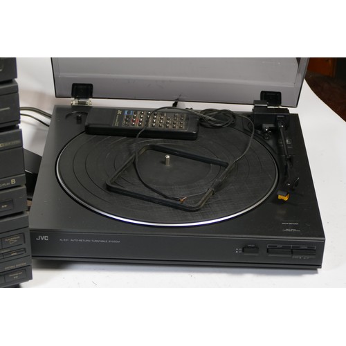 A JVC AL-E31 auto-return turntable, together with an integrated CA-33L ...