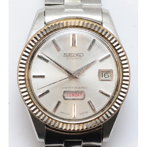 Seiko, a stainless steel automatic day/date gentleman's wristwatch