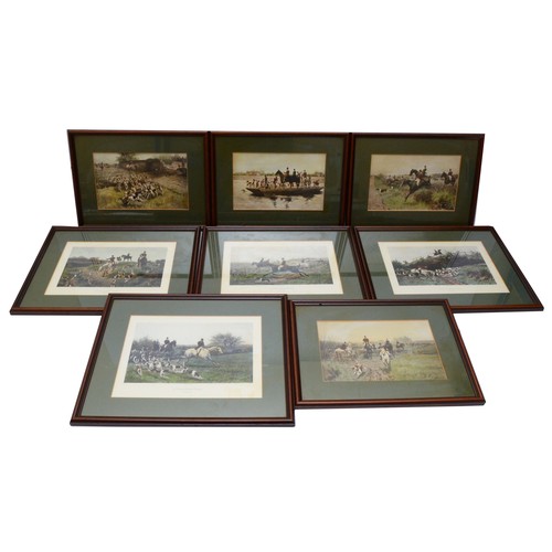 1 - Four framed Thomas Blinks prints depicting hunting scenes from the series A Day with the Oakley, to ... 