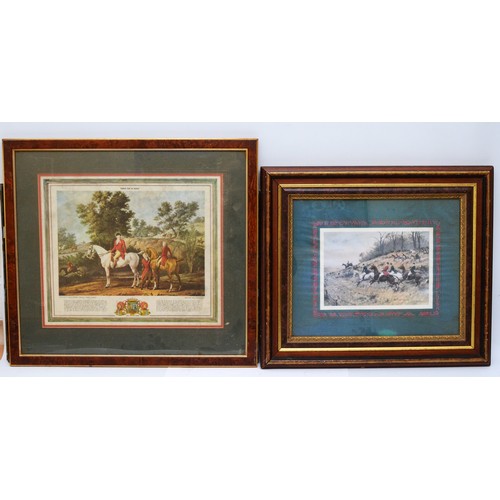 3 - Ten framed prints and engravings, depicting English hunting scenes, including one example of an engr... 