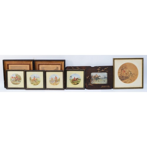 4 - Nineteen small to medium prints depicting hunting scenes, several signed, to include N Grant, JR Sco... 