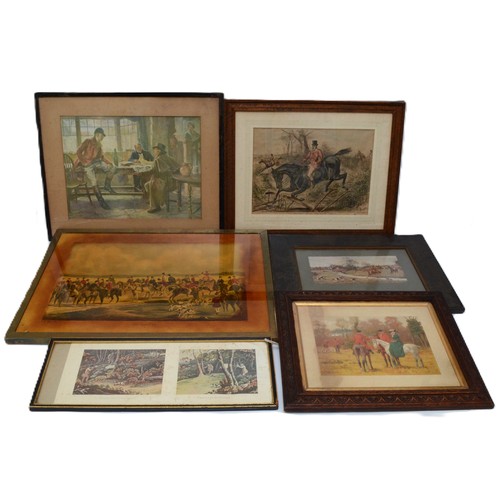 5 - Ten framed prints and engravings, depicting English hunting scenes, including examples of engravings... 