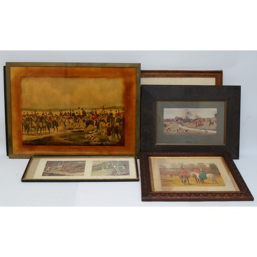 5 - Ten framed prints and engravings, depicting English hunting scenes, including examples of engravings... 