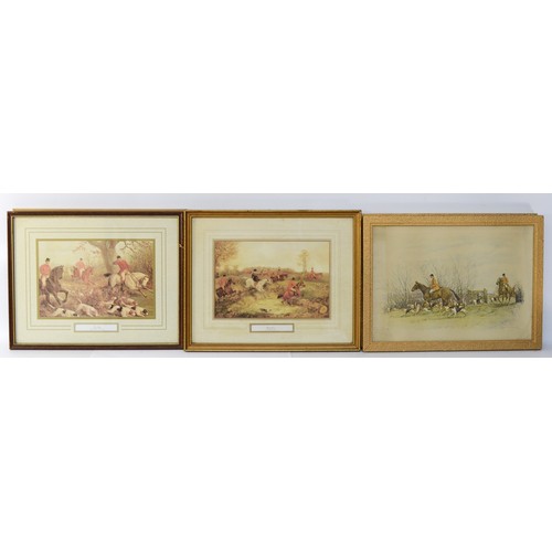 6 - Twelve framed prints, depicting English hunting scenes, to include, Setting Off, George Wright and B... 