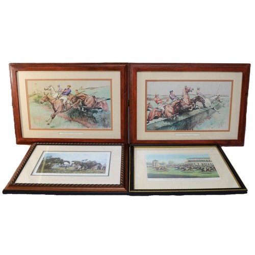 53 - Five framed prints related to horse-racing, to include a limited edition DM Dent print entitled Hurd... 