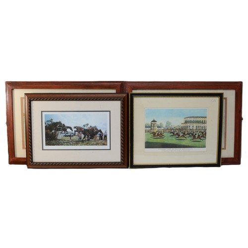 53 - Five framed prints related to horse-racing, to include a limited edition DM Dent print entitled Hurd... 