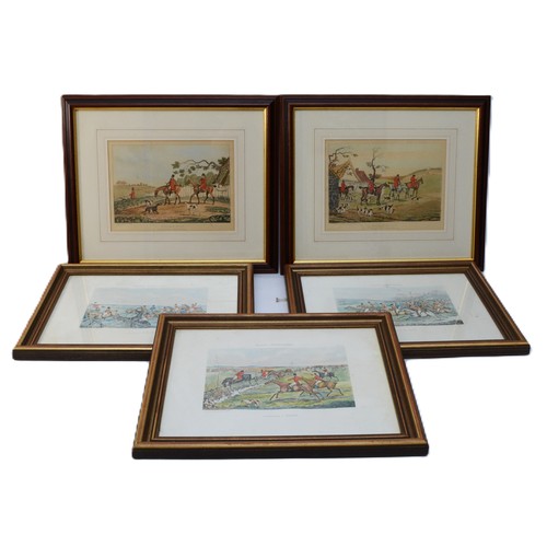 11 - Seven hand coloured etchings and engravings, to include, Unkennelling and Going Out, drawn and etche... 