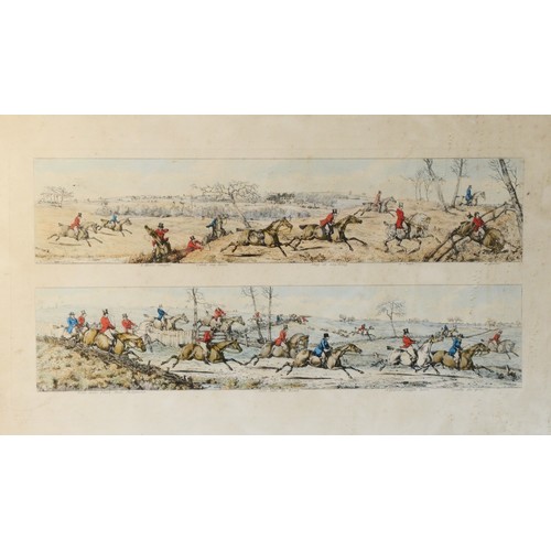 12 - After Henry Alken, a pair of hand-coloured etchings, depicting hunting in the English countryside an... 