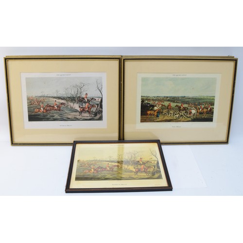 14 - Four framed engravings, depicting the Quorn Hunt, painted by Henry Alken and engraved by FC Lewis, H... 