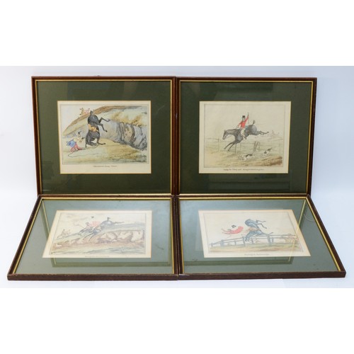 15 - After Henry Alken, a set of four framed hand-coloured engravings, depicting English hunting scenes H... 