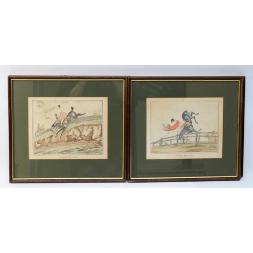 15 - After Henry Alken, a set of four framed hand-coloured engravings, depicting English hunting scenes H... 