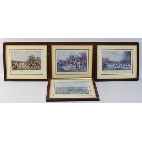 17 - Seven nineteenth century framed prints, depicting a Royal Hunt at Ascot Heath, and the Bury Hunt, H-... 