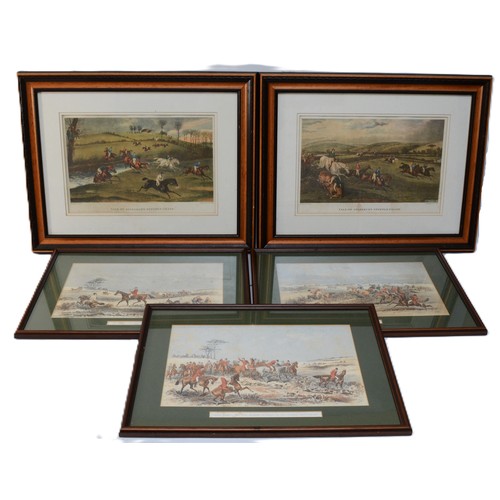 51 - Two framed engravings depicting the Vale of Aylesbury Steeple Chase, painted by FC Turner and engrav... 