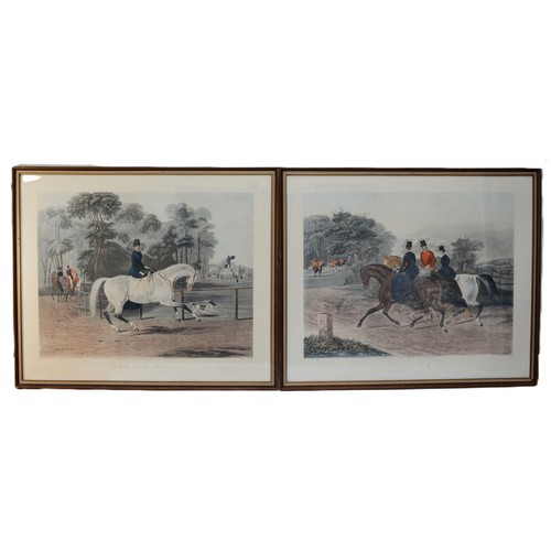 24 - A set of four engravings featuring female horseriders, painted by F. C. Turner, engraved by Charles ... 