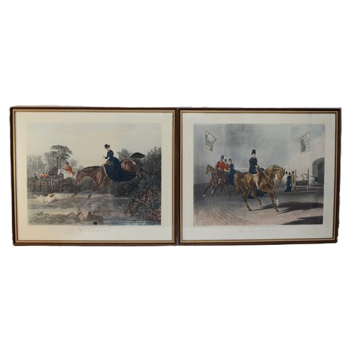 24 - A set of four engravings featuring female horseriders, painted by F. C. Turner, engraved by Charles ... 