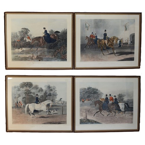 24 - A set of four engravings featuring female horseriders, painted by F. C. Turner, engraved by Charles ... 