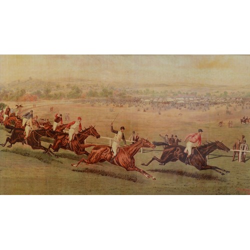 69 - A pair of early twentieth century framed prints, depicting Derby horseracing, H-67cm x 98. (2 items)