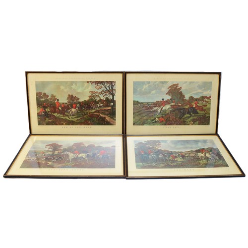 26 - A set of four engravings from a series entitled Herrings Fox Hunting Scenes, painted by J. F. Herrin... 