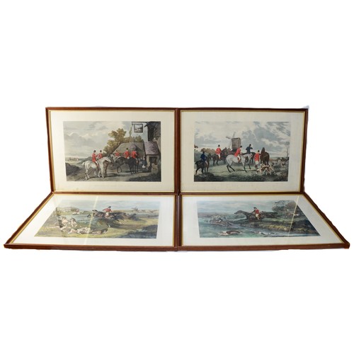 28 - A set of four hand-coloured engravings from a series painted by W Shayer, engraved by CR Stock, and ... 