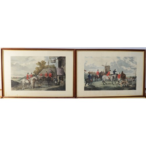 28 - A set of four hand-coloured engravings from a series painted by W Shayer, engraved by CR Stock, and ... 