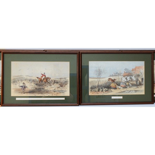 33 - A set of eight framed prints, depicting English hunting scenes, to include the titles, The Santuary,... 