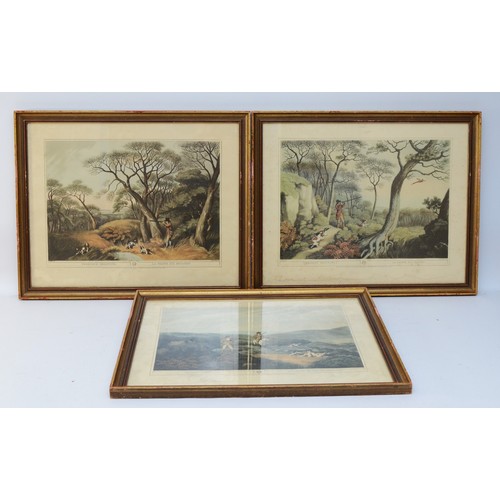 34 - Three framed hand-coloured engravings, two painted by Samuel Howitt, and engraved by J Godby and H M... 