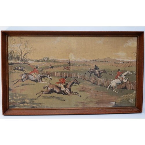 36 - Four large framed prints, depicting English hunting scenes, the largest being H-71cm x 120. (4 items... 