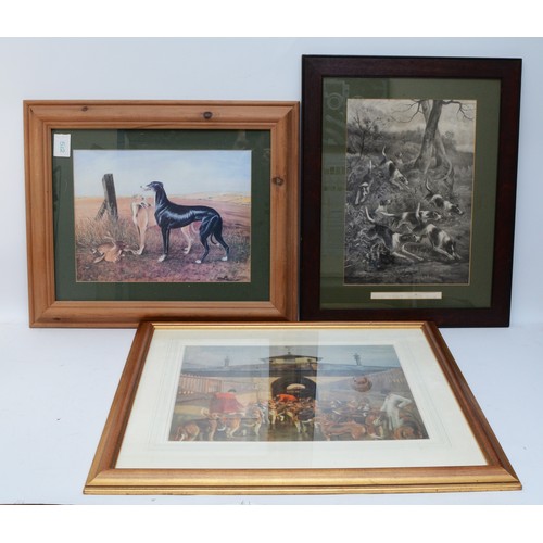 35 - Five framed prints, depicting English hunting scenes, to include, two limited edition examples, both... 