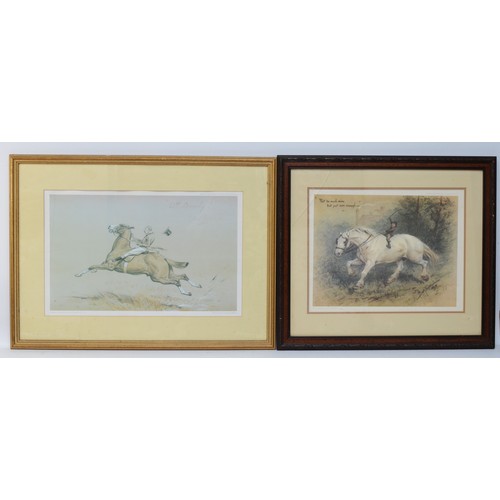 35 - Five framed prints, depicting English hunting scenes, to include, two limited edition examples, both... 