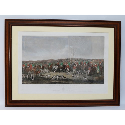 37 - A large hand-coloured engraving, entitled The Bedale Hunt, painted by Anson A Martin, engraved by W.... 