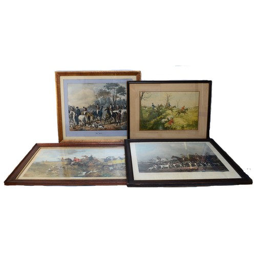 40 - A set of four prints, depicting English hunting scenes, to include an example entitled The Berkshire... 