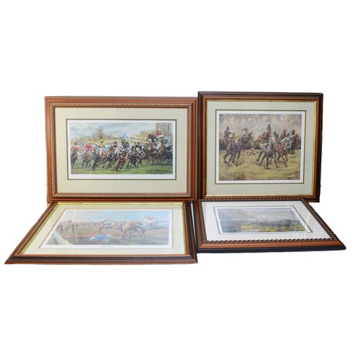 56 - Four limited edition prints, related to horseracing, and signed by the artists in pencil, to include... 