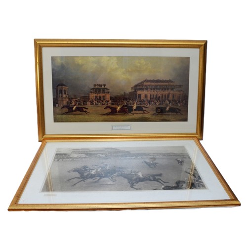 67 - Two framed prints, related to horseracing, one in black and white, published ny Bovril, and signed i... 