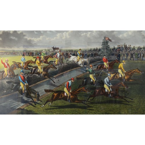 71 - A framed hand-coloured engraving, entitled The Liverpool Grand National Steeple Chase - The Water Ju... 