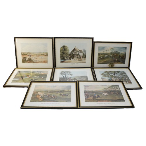 49 - A collection of framed hand-coloured etchings, comprising of two series with four plates each, the V... 