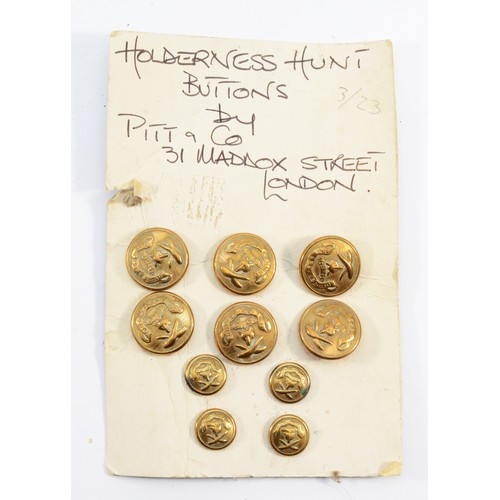 129 - Holderness Hunt, a set of ten brass buttons, bearing the hunt crest.